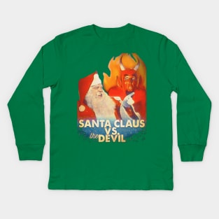 Santa Claus vs The Devil Kids Long Sleeve T-Shirt